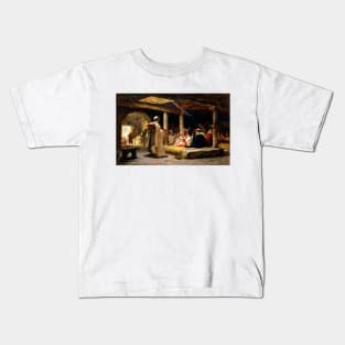 Man & Woman & Musician Inside Cafe, Biskra, Algeria 1884 Frederic Arthur Bridgman Kids T-Shirt